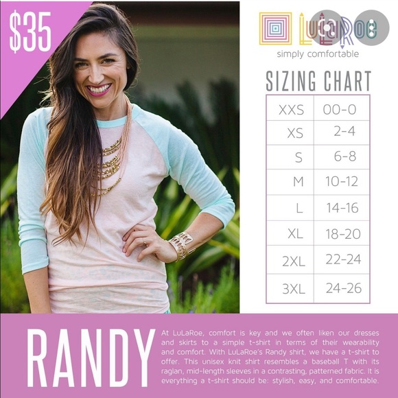 Lularoe Randy Baseball Tee new medium - Picture 2 of 2